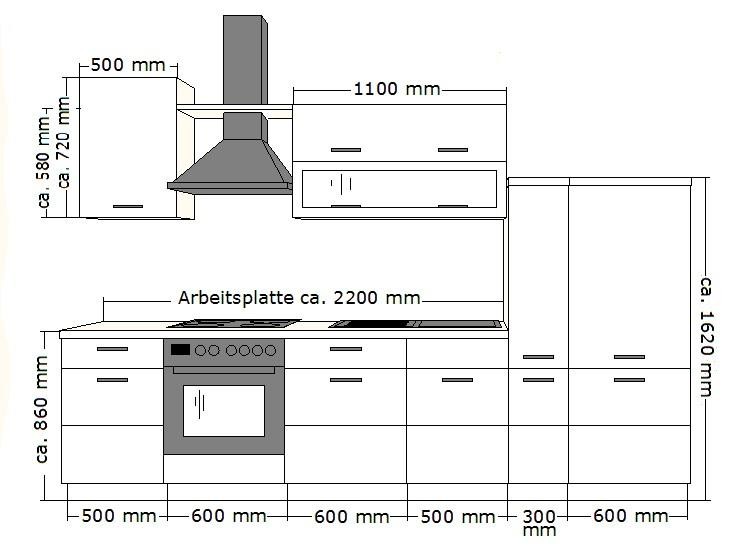 küche fabienne 310 cm küchenzeile in schwarz weiß küchenblock variabel stellbar küchen Küche Standardmaße Höhe ~ küche fabienne 310 cm küchenzeile in schwarz weiß küchenblock variabel stellbar küchen