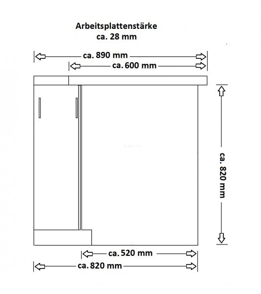 {Eck unterschrank küche
88} Küchen Eckunterschrank 89x89 cm für das Modell „Omega 240 Schwarz ... | {Eck unterschrank küche
88}
