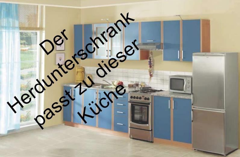Herdunterschrank passend für das modell „sydney 310 blau / buche ...