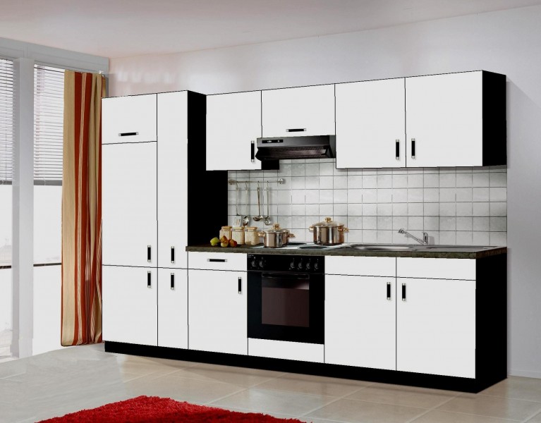 Küche Blacky II 300cm Küchenzeile / Küchenblock variabel ...